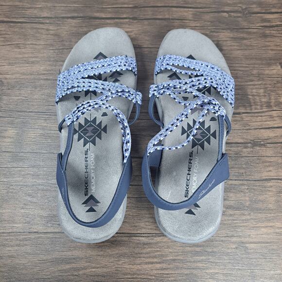 Skechers Reggae Irie Mon Blue Strappy Slingback Sandals Women's Size 10 (GUC) - Picture 6 of 8